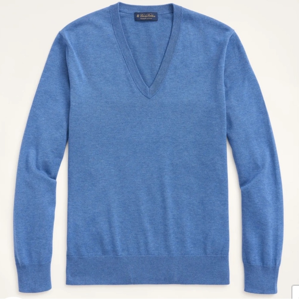 Brooks Brothers Supima Cotton V-Neck Sweater EUC